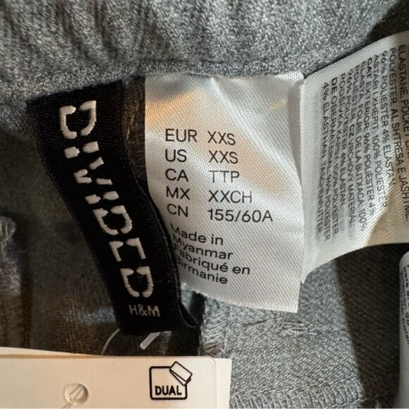Divided H&M Women’s SZ XXS Gray Pants  Wide Leg Drawstring NWT - Picture 10 of 11